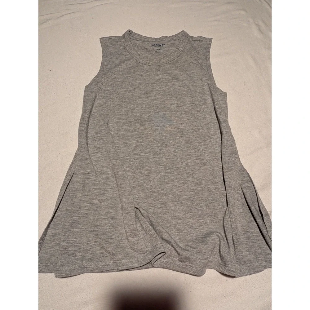 Old Navy Active Girls Go-Dry Tank Top Heather Gray Athletic Shirt L 10-12